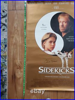 Vintage Sidekicks 1993 Large Movie Poster Signed By Chuck Norris 27 X 40