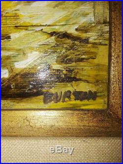 Vintage Signed Actor Richard Burton Historical Oil Painting Elizabeth Tylor