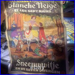 Vintage Snow White Original Belgian Movie Poster 1970s Blanche Neige