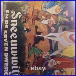 Vintage Snow White Original Belgian Movie Poster 1970s Blanche Neige