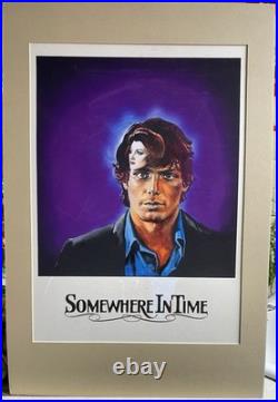Vintage Somewhere In Time original movie poster concept art Christopher Reeve