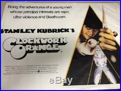 Vintage Stanley Kubrick A Clockwork Orange 1972 Poster British Quad Rolled