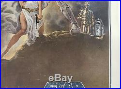 Vintage Star Wars 1977 Genuine One Sheet Style A Linen Backed Frame Ready Poster