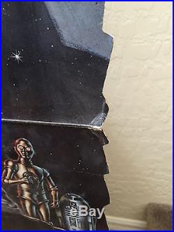 Vintage Star Wars 1977 Theater Lobby Movie Standee Poster Rare Hildebrandt =