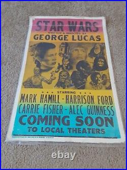 Vintage Star Wars Cardboard Movie Poster Year Unknown READ DESCRIPTION