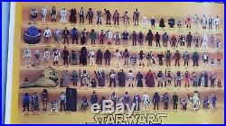 Vintage Star Wars Rare! Action Figure Poster. Complete Sets From First 3 Movies
