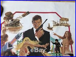 Vintage THE MAN WITH THE GOLDEN GUN VG Rolled QUAD MOVIE POSTER Moore 007 Bond