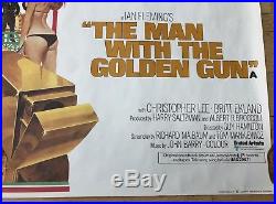 Vintage THE MAN WITH THE GOLDEN GUN VG Rolled QUAD MOVIE POSTER Moore 007 Bond