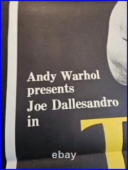 Vintage TRASH 1970 ORIGINAL 27x41 Movie Poster ANDY WARHOL Joe Dallesandro Rare