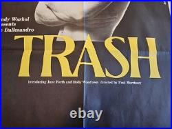 Vintage TRASH 1970 ORIGINAL 27x41 Movie Poster ANDY WARHOL Joe Dallesandro Rare
