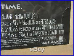 Vintage Teenage mutant ninja turtles III 1992 movie poster 2119