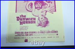 Vintage The Dunwich Horror Movie Advertising Poster 1970 Sandra Dee