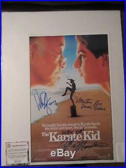 Vintage The Karate Kid Movie Poster with 3 Signatures and COA