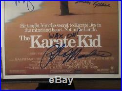 Vintage The Karate Kid Movie Poster with 3 Signatures and COA
