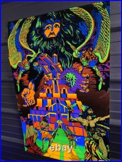 Vintage The Third Eye TOWER OF BABEL Blacklight Poster Book of Genesis 1971