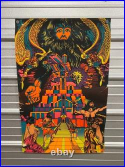 Vintage The Third Eye TOWER OF BABEL Blacklight Poster Book of Genesis 1971