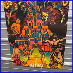 Vintage The Third Eye TOWER OF BABEL Blacklight Poster Book of Genesis 1971