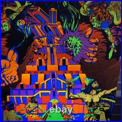 Vintage The Third Eye TOWER OF BABEL Blacklight Poster Book of Genesis 1971