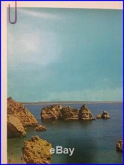 Vintage Travel Poster Pin-Up Portugal 70s Color Picture Photo Boats Beach Ocean