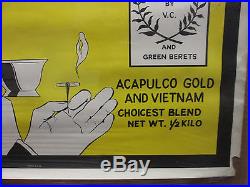 Vintage Vietnam Brisk tea Acapulco Gold NOS Black light Poster original 11730
