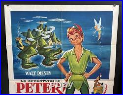 Vintage Walt Disney Peter Pan Italian Movie Poster 39.5x55