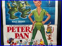 Vintage Walt Disney Peter Pan Italian Movie Poster 39.5x55
