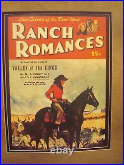 Vintage Western Movie Poster Framed Ranch Romances April 5, 1946