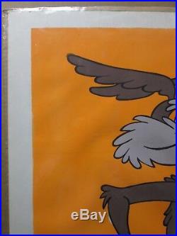 Vintage Wile E Coyote original blacklight Looney Tunes poster 1793