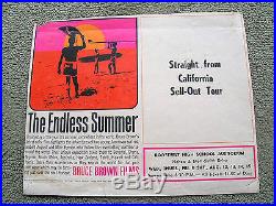 Vintage endless summer surf movie poster surfboard 1965 rare hawaii showiing