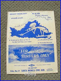 Vintage for surfers only surf movie poster surfboard surfing 1960s grant rohloff