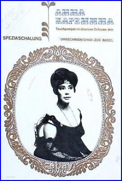 Vintage gouache/collage poster for Anna Karenina movie announcement