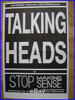 Vintage original 1984 TALKING HEADS movie poster Jonathan Demme