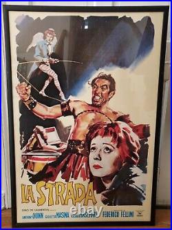 Vintage original F. Fellini film poster La Strada, 28 1/4 x 40 3/4