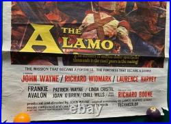 Vintageoriginal1960the Alamomovie Poster27 X 41john Waynerichard Widmark