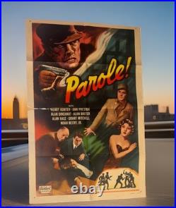 Vtg 1936 Parole! Movie Poster 27x41 Ultra Rare Action Drama Suspense 30's