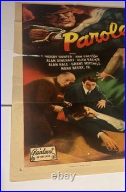 Vtg 1936 Parole! Movie Poster 27x41 Ultra Rare Action Drama Suspense 30's