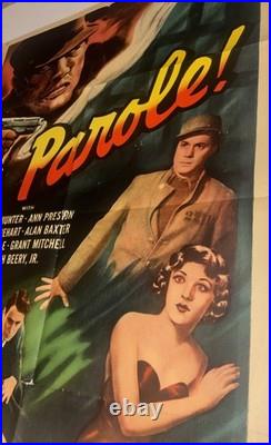 Vtg 1936 Parole! Movie Poster 27x41 Ultra Rare Action Drama Suspense 30's