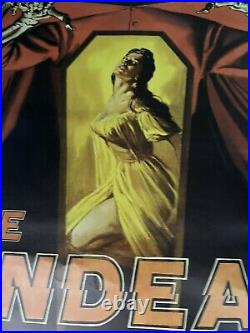 Vtg 1951 The Undead Movie Poster Reprint Linen 40 X 27