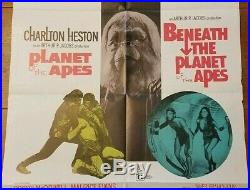 Vtg 1971 NSS Planet Of The Apes / Beneath The Planet Of Poster 27 x 41