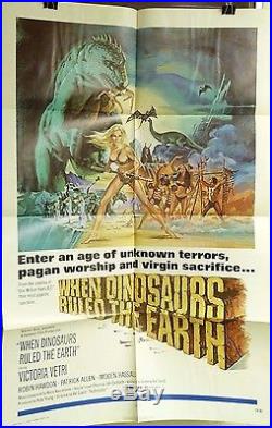 Vtg 1971 When Dinosaurs Ruled The Earth Us Orig 1sh 27x41 Film Poster V Guest