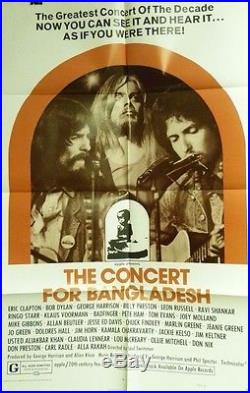 Vtg 1972 The Concert For Bangladesh Us 1sh Release 27x41 Orig Movie Poster