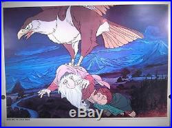 Vtg 1977 The Hobbit Rankin Bass Poster Bilbo And The Great Birds Movie Lotr