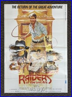 Vtg 1982 Indiana Jones 24x33 Raiders Lost Ark Foreign Japanese Movie Poster