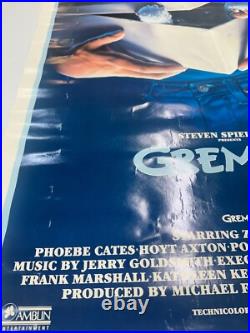 Vtg 1984 GREMLINS ORIGINAL GLOSSY MOVIE POSTER 27x41 WARNER BROTHERS Spielberg