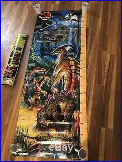 Vtg 1997 Original The Lost World Jurassic Park Dinosaur Poster Growth chart Rare