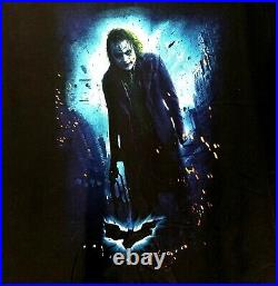 Vtg 2008 Batman The Dark Knight Joker Heath Ledger Movie Promo Poster T-Shirt XL