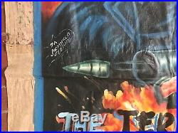 Vtg African Ghana Cinema Movie Flour Sack Painting Poster for Terminator
