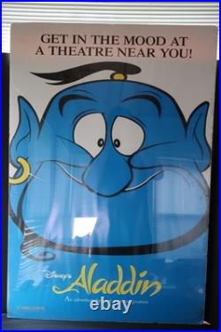 Vtg Aladdin Original Kiosk Movie Poster 27x40 Walt Disney Rare 1992 Shrink Wrap