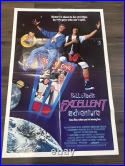 Vtg BILL & TED'S EXCELLENT ADVENTURE 1989 Original SS Movie Poster 27 x 41 VNM