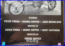 Vtg EASY RIDER Movie Poster SIGNED Autographed by PETER FONDA Captain America